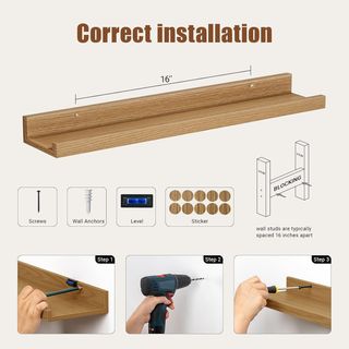 Juego 3 Estantes Madera 60cm Beige