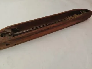 Lanzadera de telar antigua vintage madera