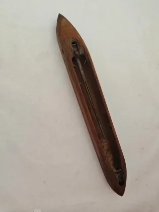 Lanzadera de telar antigua vintage madera