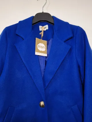 Cappotto Elegante con Brillo Blu per Donna - Inverno