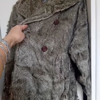 Cappotto donna pelliccia grigio