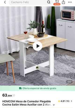 Mesa Comedor Plegable HOMCOM