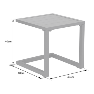 MESA AUXILIAR BARBADOS ALUMINIO BLANCO