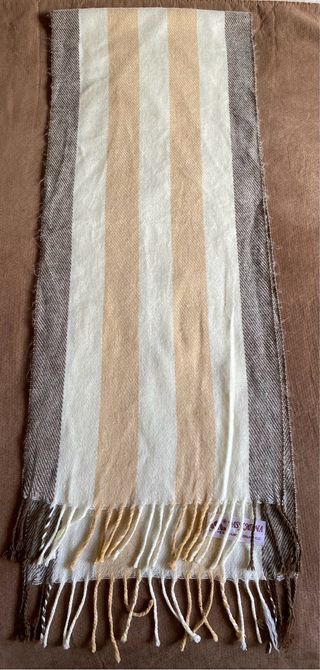 Bufanda Yuchen rayas beige, crema marron