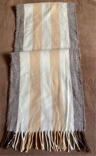 Bufanda Yuchen rayas beige, crema marron