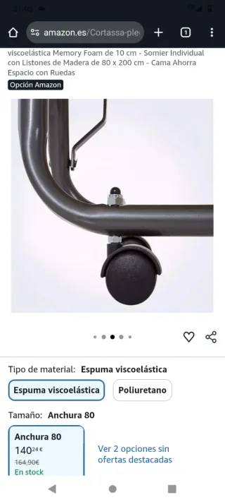 Cama plegable Cortassa con ruedas y funda