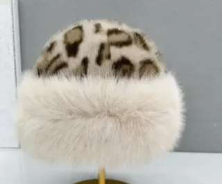 Cappello donna fantasia leopardata con pelliccia