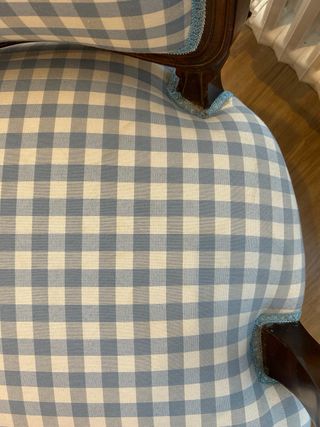 Sillón Luis XV cuadros vichy