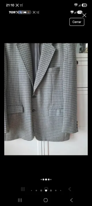 Americana Lana Virgen Caballero Gris/Negro