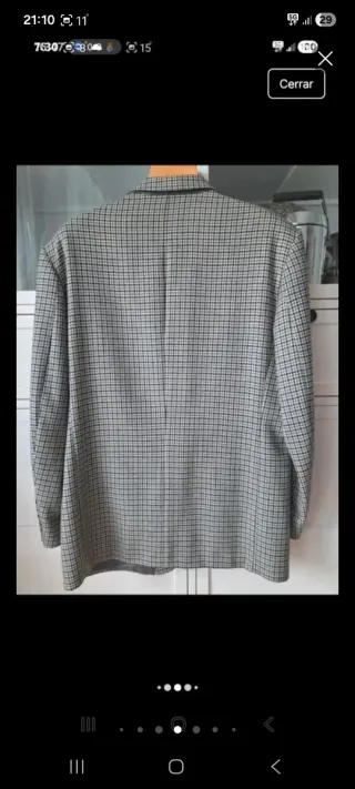 Americana Lana Virgen Caballero Gris/Negro