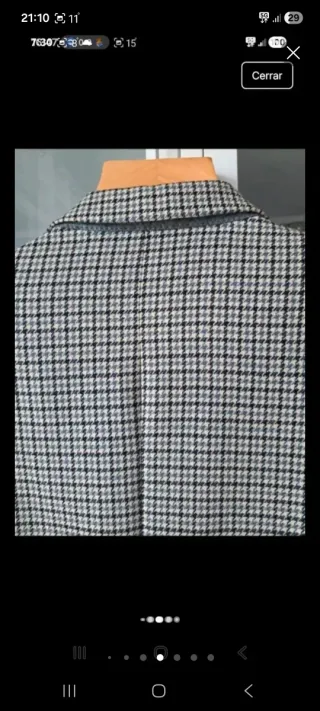 Americana Lana Virgen Caballero Gris/Negro