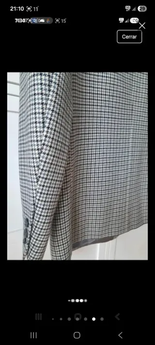 Americana Lana Virgen Caballero Gris/Negro