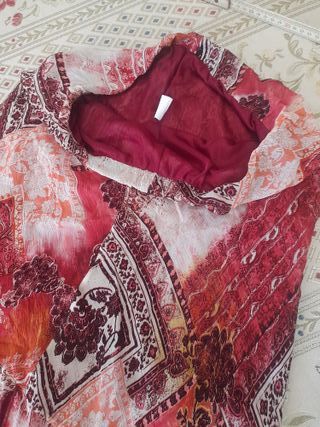 Abito donna fantasia floreale rosso