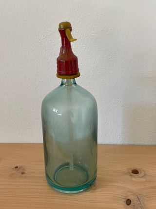 Sifone Soda anni '60 in vetro azzurro