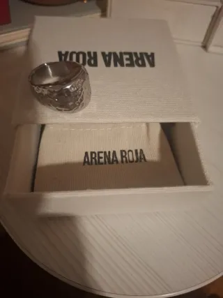 Anillo ARENA ROJA plateado