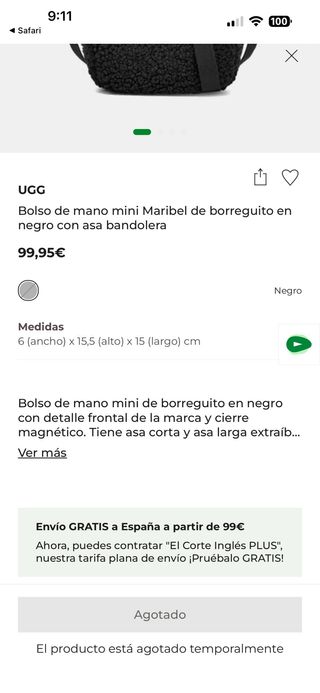 Bolso UGG Negro Nuevo