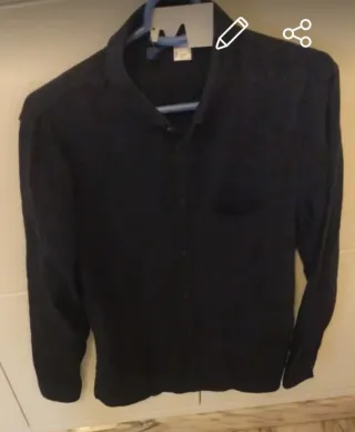 Camisa negra manga larga