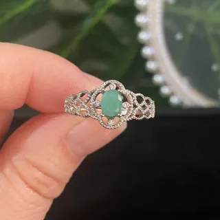 Anillo Esmeralda Natural Ajustable