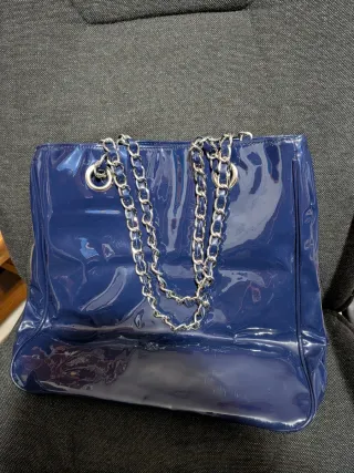 Borsa Camomilla blu lucida