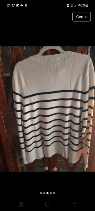 Jersey Mango Rayas Beige/Negro Talla 3XL