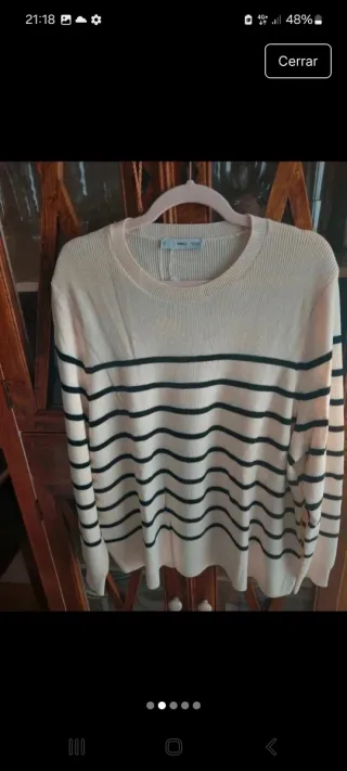 Jersey Mango Rayas Beige/Negro Talla 3XL