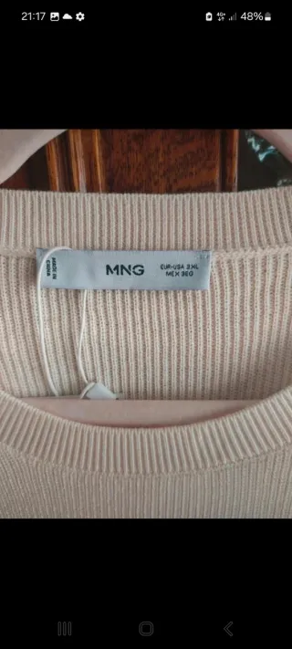 Jersey Mango Rayas Beige/Negro Talla 3XL