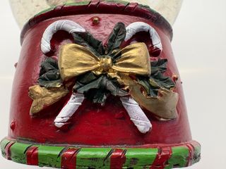 Palla di vetro natalizia Babbo Natale e renna