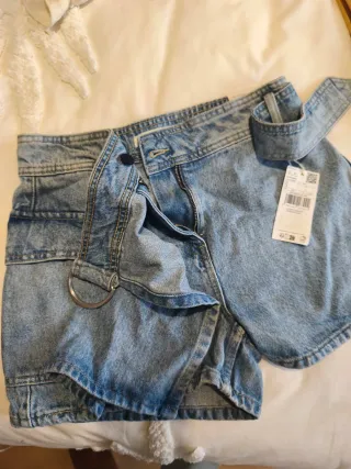 Falda pantalón vaquera Mango Talla S