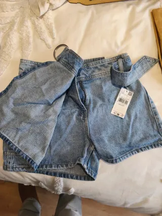 Falda pantalón vaquera Mango Talla S