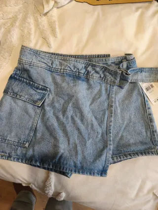 Falda pantalón vaquera Mango Talla S