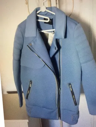 Cazadora Biker Bershka Azul NUEVA