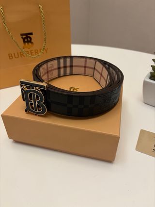 Cintura Burberry Uomo Reversibile Bianca/Nero