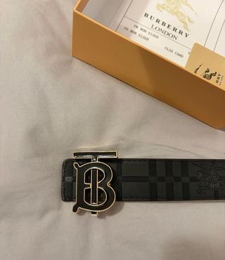 Cintura Burberry Uomo Reversibile Bianca/Nero