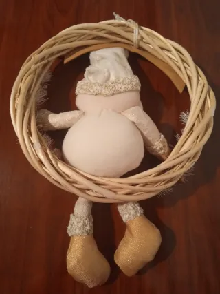 Adorno Navideño Santa Claus Mimbre