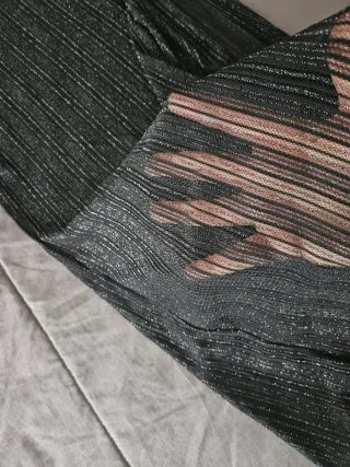 Vestito lungo nero con lurex