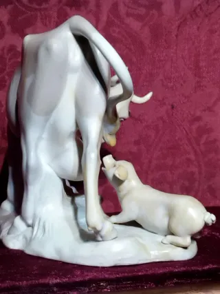 Figura antigua Lladro Vaca y Cerdito
