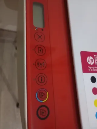 Impresora HP WiFi Roja y Blanca