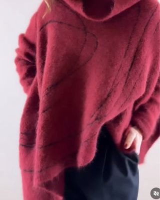 Capa Sarah Pacini Lana Roja Talla Única