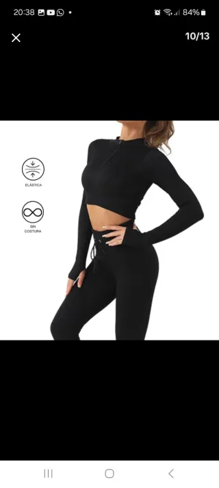 Conjunto deportivo sin costuras azul