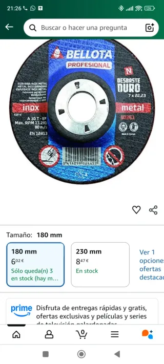 10 discos de desbaste Bellota