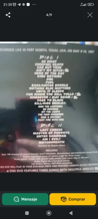 DVD Doble Metallica Cunning Stunts