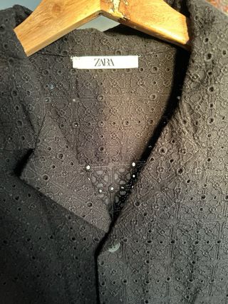 Camisa Zara Manga Corta Negra Talla L