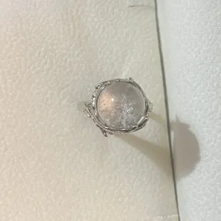 Anillo Esfera Cuarzo Blanco Natural