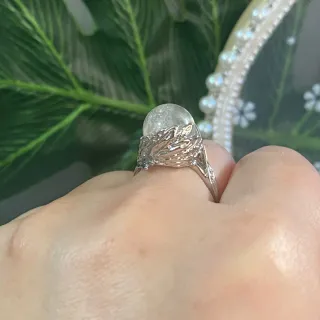 Anillo Esfera Cuarzo Blanco Natural