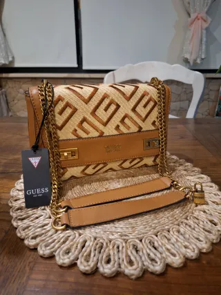 Borsa Guess pelle e raffia