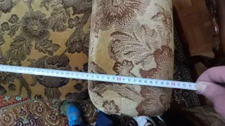 Conjunto sofá y sillones madera y tela