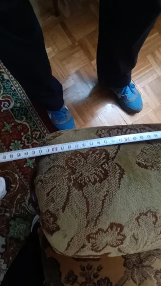 Conjunto sofá y sillones madera y tela