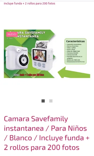 Cámara Instantánea Savefamily para Niños