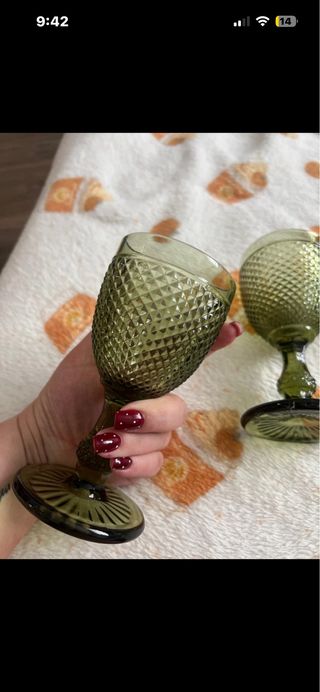 Vasos de vitrio verdes (3 unidades)