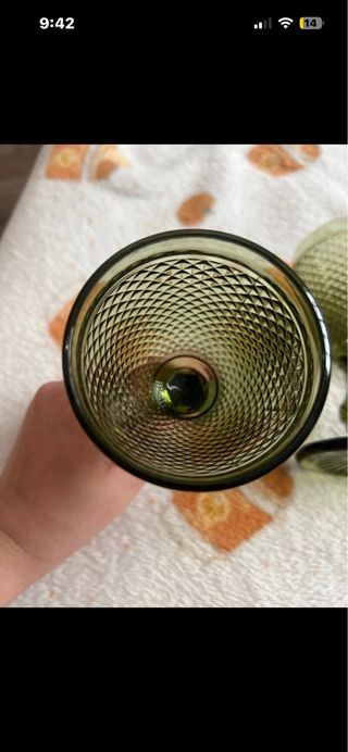 Vasos de vitrio verdes (3 unidades)